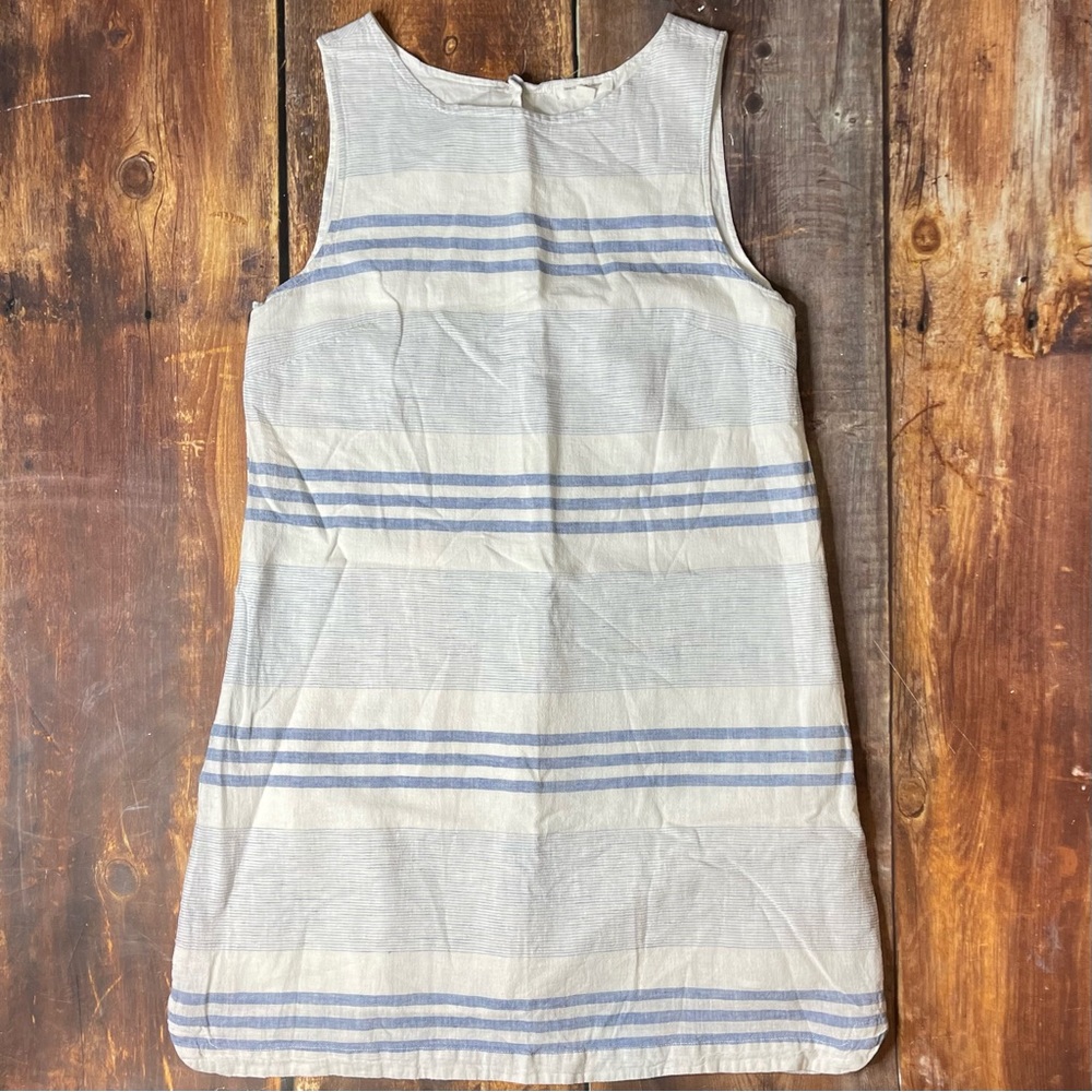 Beach Lounge white/blue stripe beach dress. Large
